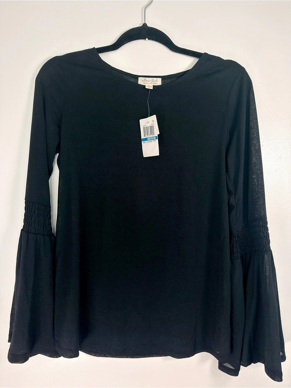 Ultra Flirt Bell Sleeve Top Black Bell Sleeve Tunic Size Medium
